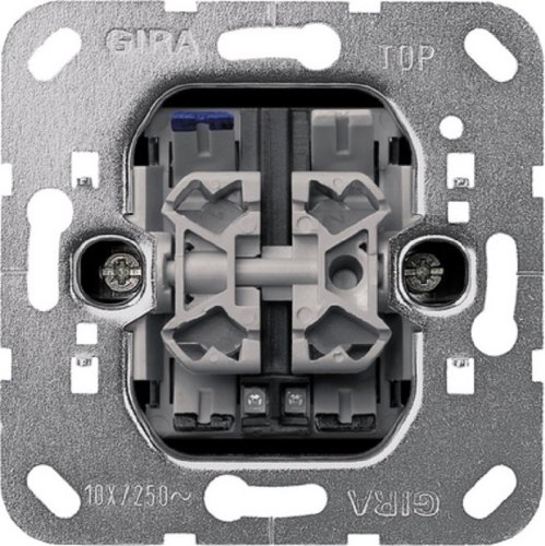 Выключатель с подсветкой без накладки без рамки Gira System55 2-кл. фото Выключатель с подсветкой без накладки без рамки Gira System55 2-кл. картинка